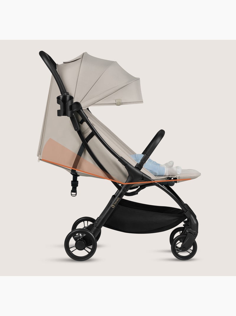 Poussette ultra compacte LIONELO Agia - Lègère - Jusqu'à 4 - Grand panier - Pliage rapide Beige - Kiabi