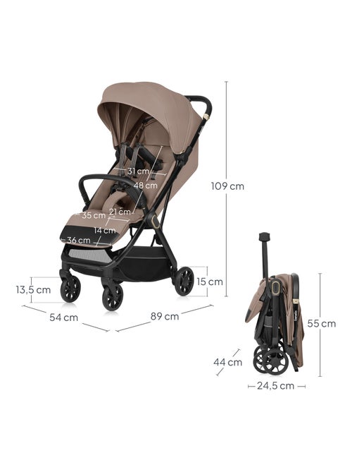 Poussette Ultra-compacte LIONELO Bess - Compatible avion - Léger - Pliage rapide - Kiabi