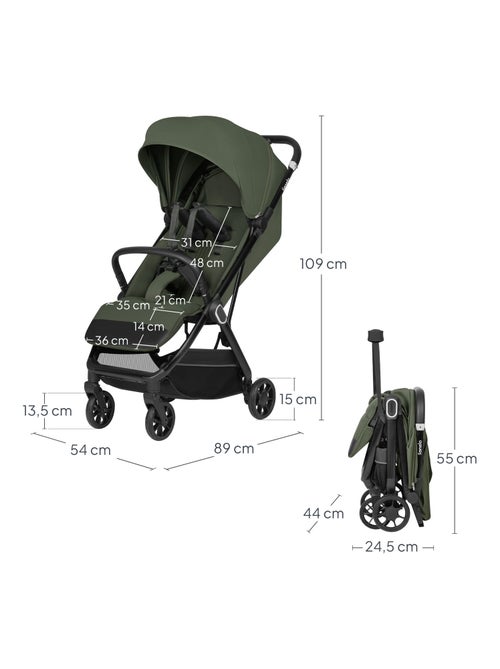 Poussette Ultra-compacte LIONELO Bess - Compatible avion - Léger - Pliage rapide - Kiabi