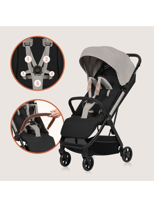 Poussette Ultra-compacte LIONELO Julie Air - Compatible avion - Léger - Pliage rapide - Kiabi