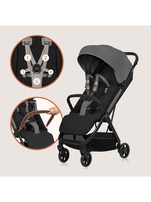 Poussette Ultra-compacte LIONELO Julie Air - Compatible avion - Léger - Pliage rapide - Kiabi