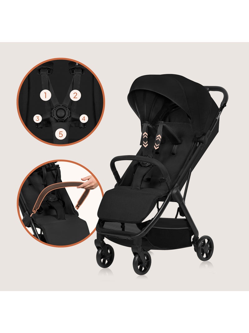 Poussette Ultra-compacte LIONELO Julie Air - Compatible avion - Léger - Pliage rapide Noir - Kiabi