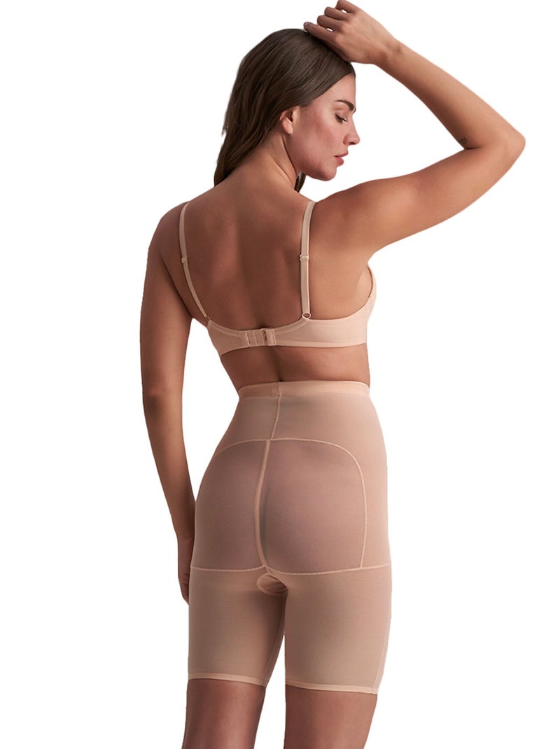 Powermesh shapewear short met hoge taille Beige - Kiabi