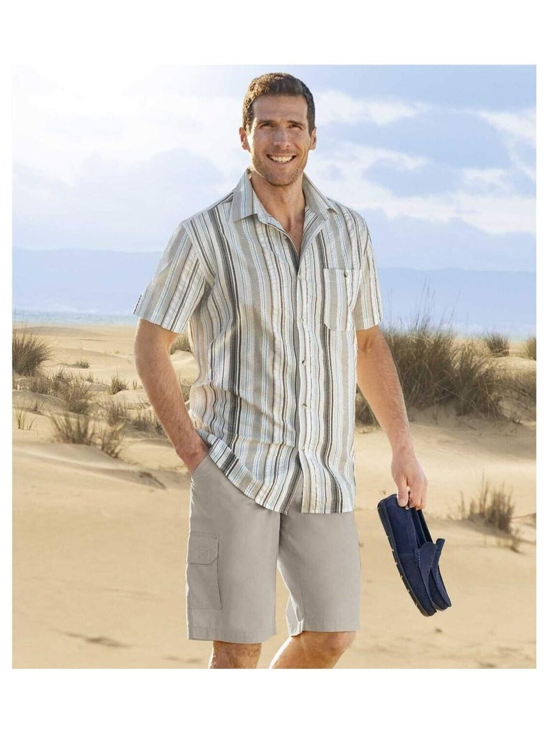 Praktische cargo-bermuda van canvas - ATLAS FOR MEN Grijs - Kiabi