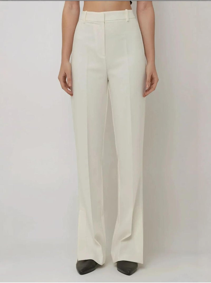 Premium hoge taille flared broek Wit - Kiabi