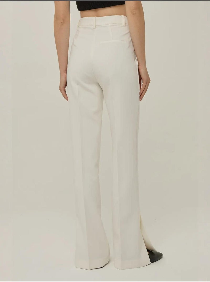 Premium hoge taille flared broek Wit - Kiabi
