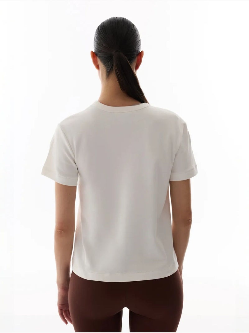 Premium t-shirt met korte mouwen penti Gebroken wit - Kiabi