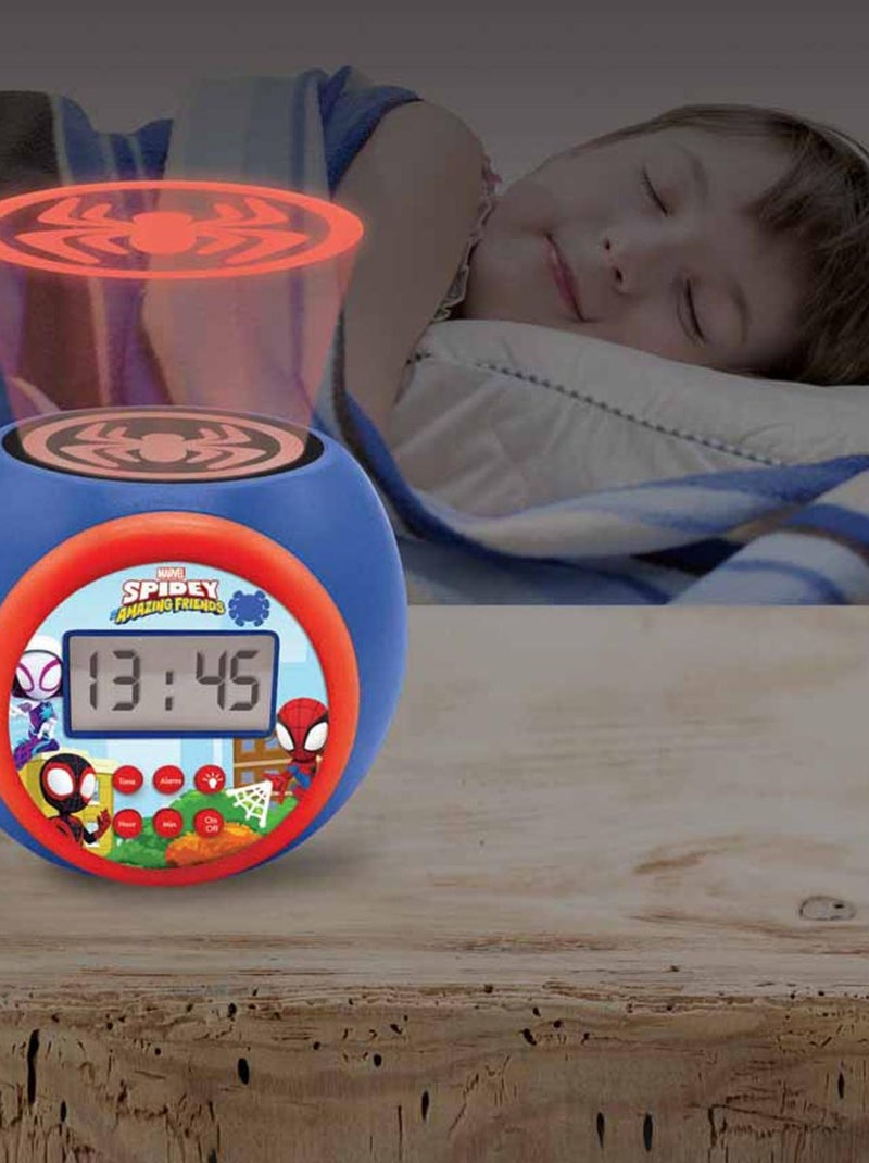 Projectiewekker spidey and his amazing friends met nachtlampje en timer in 3 kleuren Blauw - Kiabi