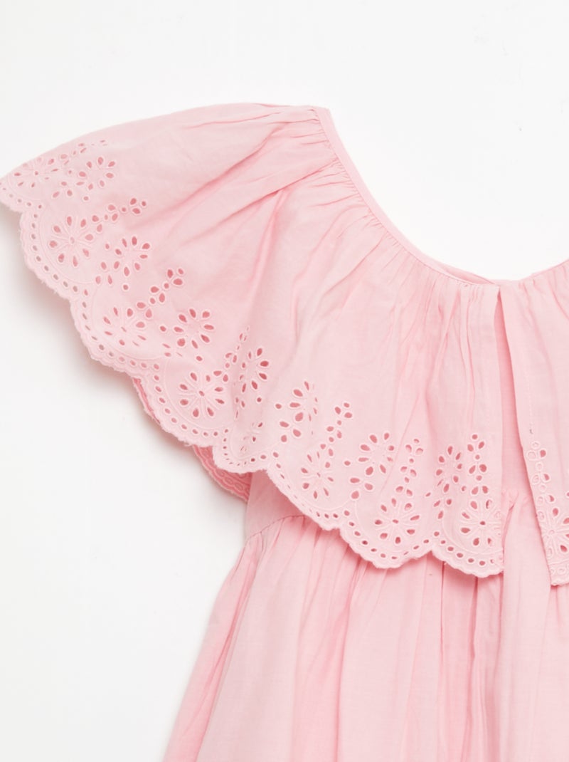 Propoline jurk met broderie anglaise details Rose - Kiabi