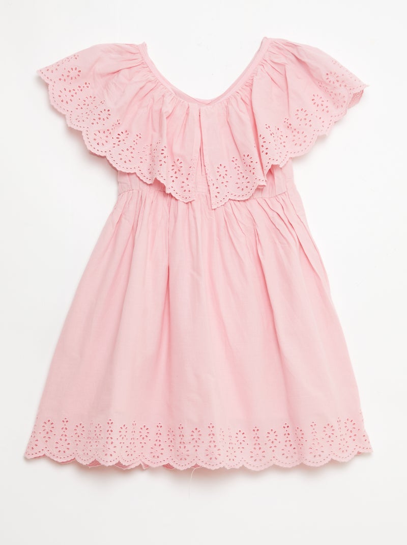 Propoline jurk met broderie anglaise details Rose - Kiabi