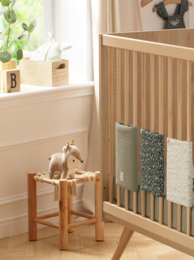 Protection de barreaux de lit en coton - sauthon Bleu Blanc - Kiabi