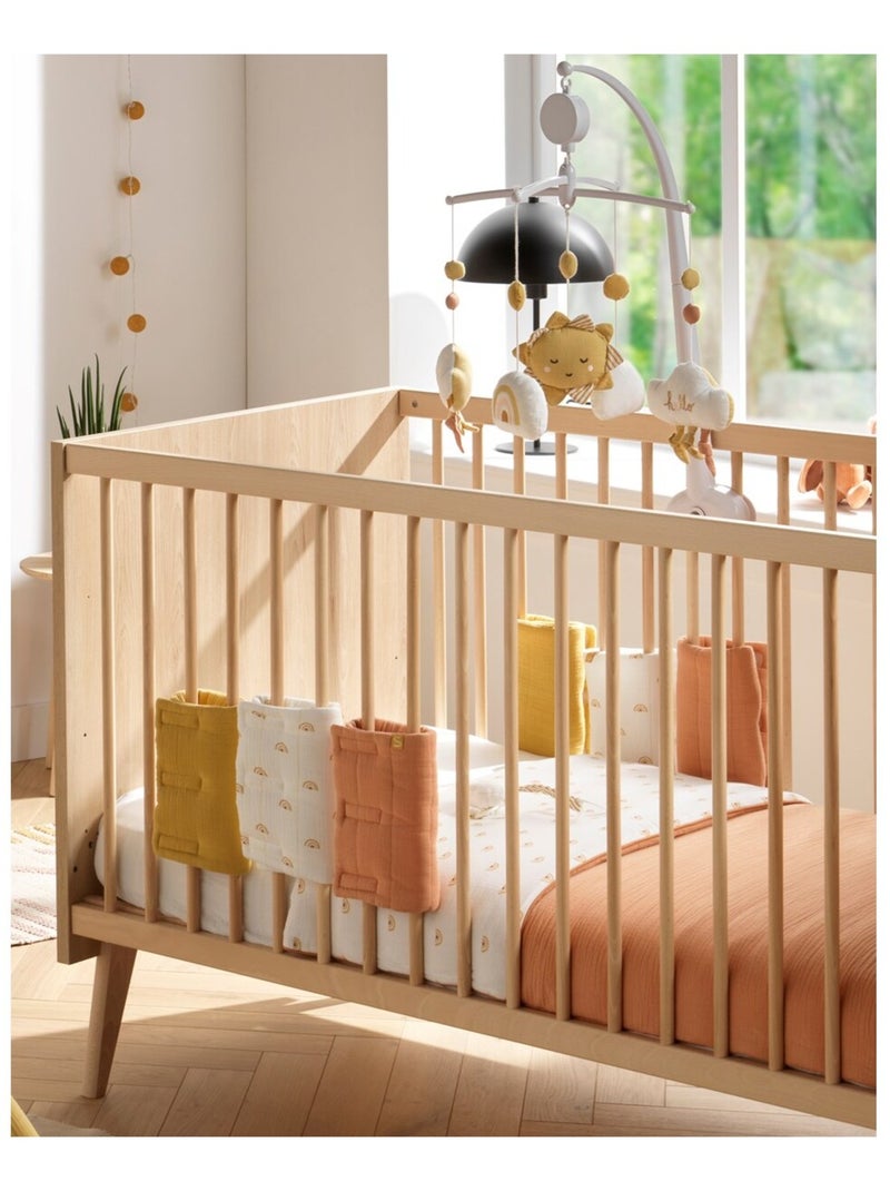 Protections de barreaux de lit en coton - sauthon Jaune moutarde - Kiabi