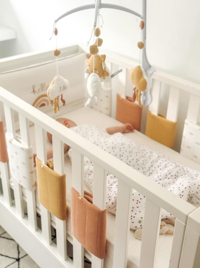 Protections de barreaux de lit en coton - sauthon Jaune moutarde - Kiabi