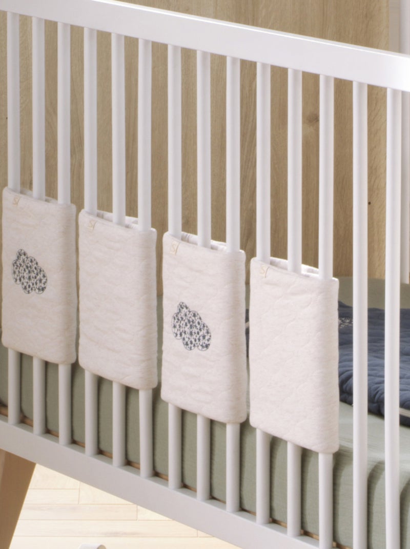 Protections de barreaux de lit en coton matelassé - sauthon Blanc Bleu - Kiabi