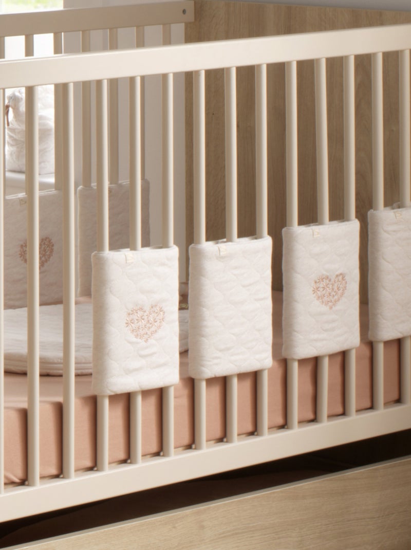 Protections de barreaux de lit en coton matelassé - sauthon Blanc Rose - Kiabi