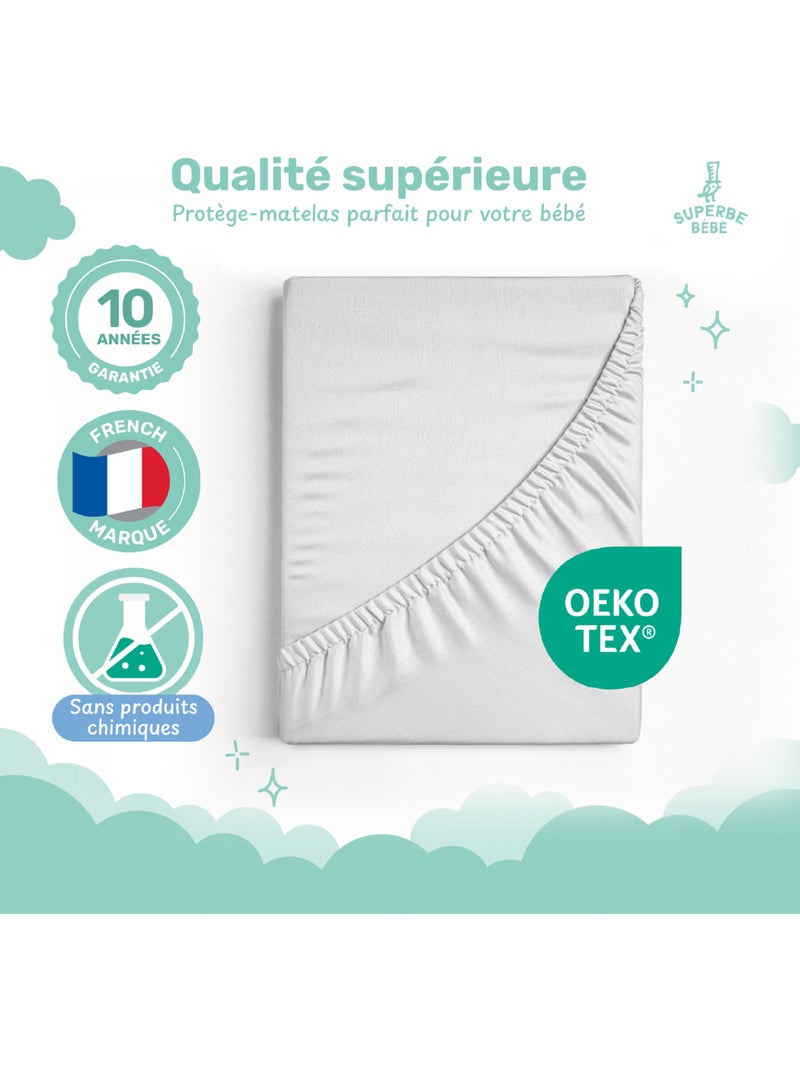 Protège matelas bébé imperméable 90X190 | SUPERBE BEBE Blanc - Kiabi