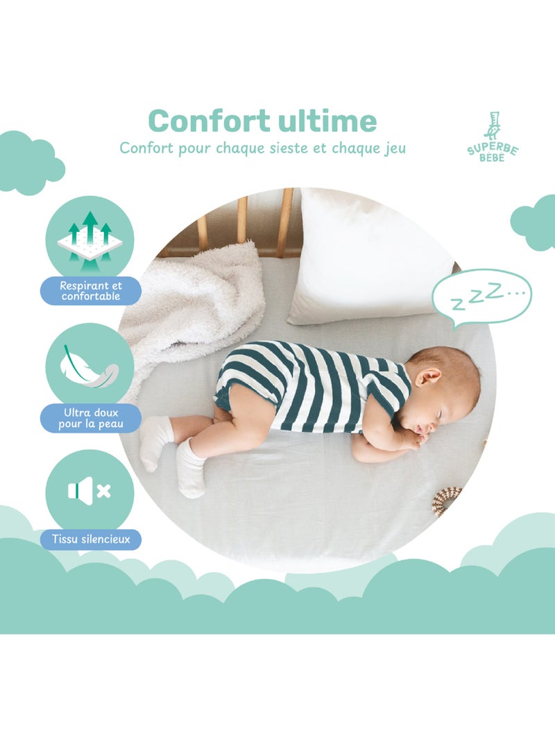 Protège matelas bébé imperméable 90X190 | SUPERBE BEBE Blanc - Kiabi