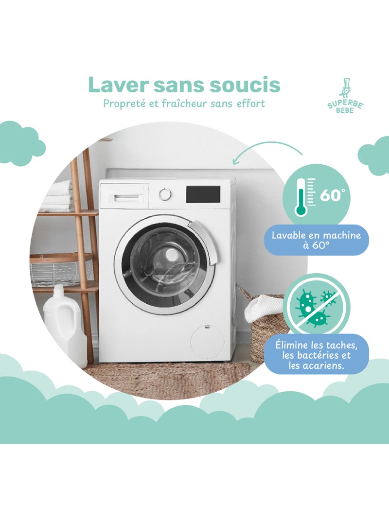 Protège matelas bébé imperméable 90X190 | SUPERBE BEBE Blanc - Kiabi