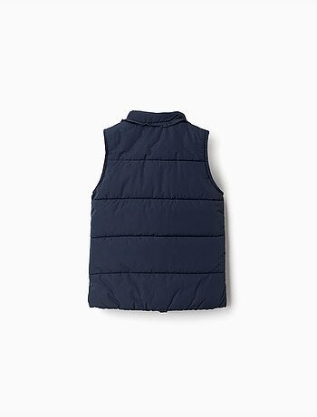 Puffer bodywarmer met polarfleece voering en ruches