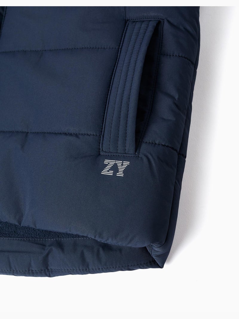 Puffer bodywarmer met poolfleece voering en zakken Donkerblauw - Kiabi