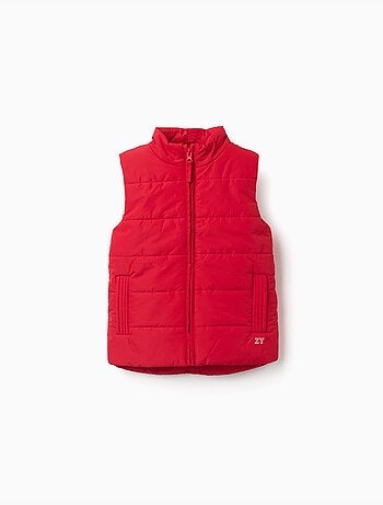 Puffer bodywarmer met poolfleece voering en zakken