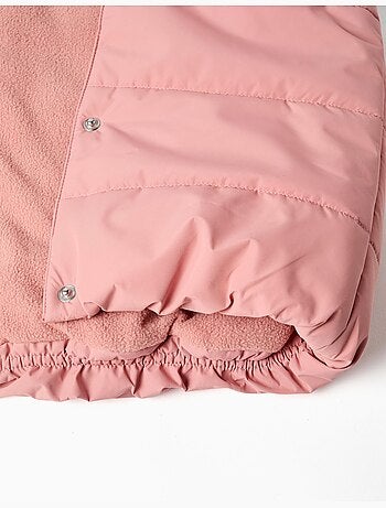 Puffer bodywarmer met polarfleece voering en ruches