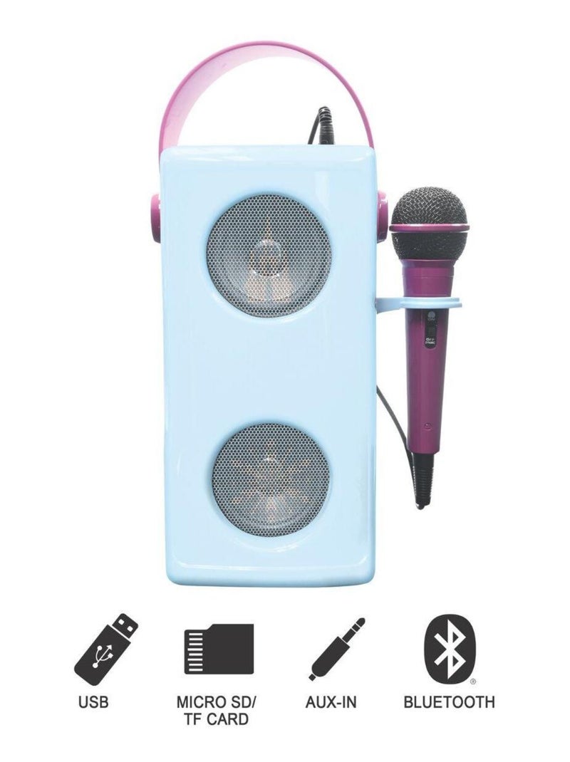 Puissante enceinte bluetooth  lumineuse la reine des neiges avec micro Bleu - Kiabi