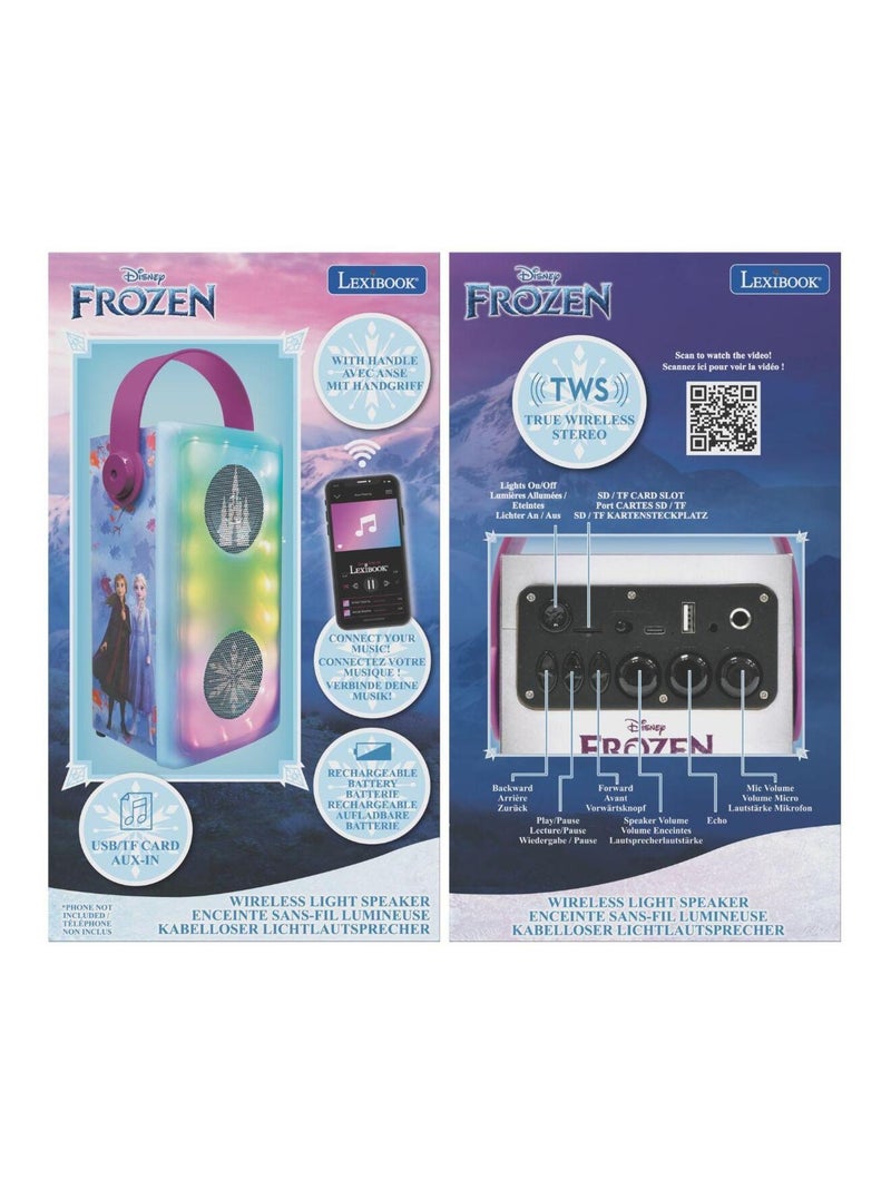Puissante enceinte bluetooth  lumineuse la reine des neiges avec micro Bleu - Kiabi