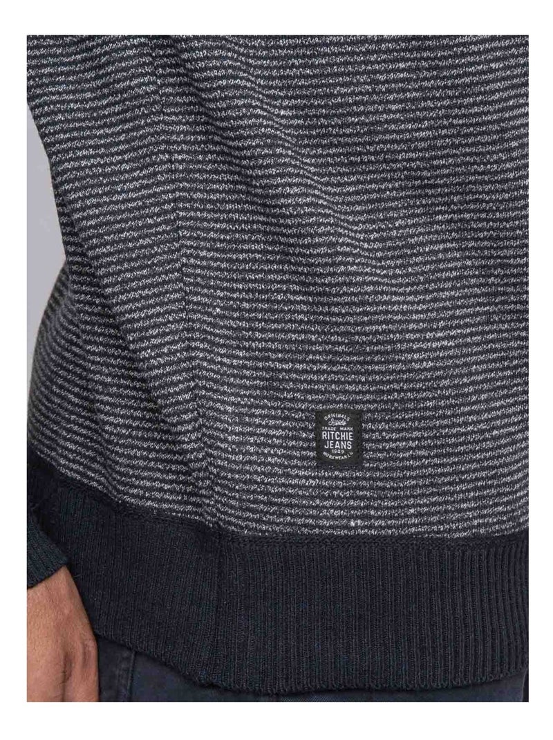 Pul col bouton latojack Bleu marine - Kiabi