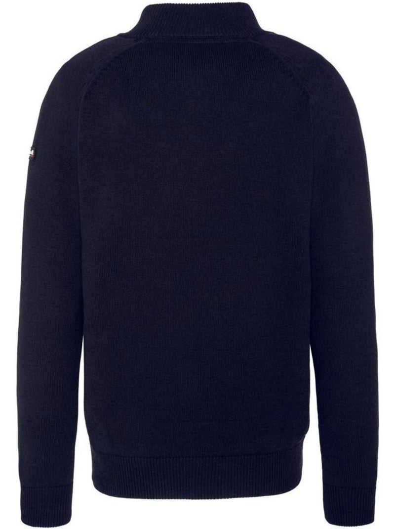 Pull 1/4 zip Homme Schott Bleu marine - Kiabi