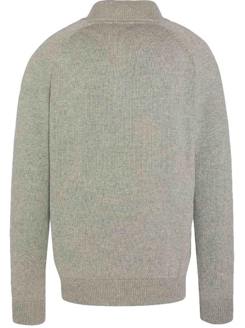 Pull 1/4 zip Homme Schott Gris Argenté - Kiabi