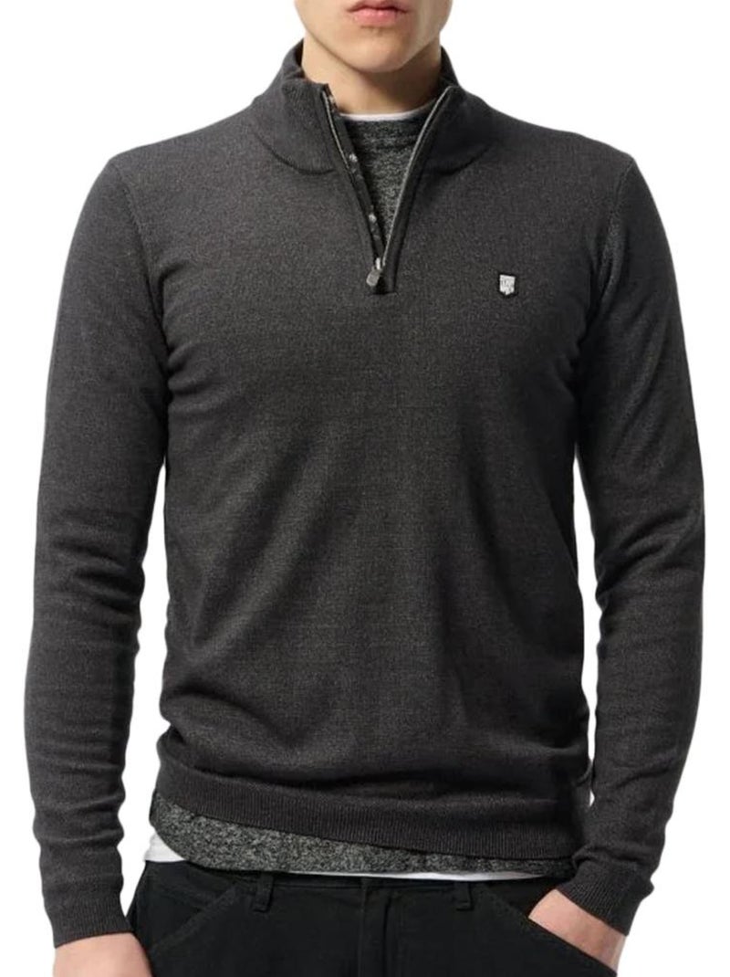 Pull 1/4 Zip Homme Teddy Smith Gris Argenté - Kiabi