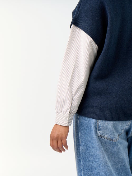 Pull 2-en-1 avec chemise - Kiabi