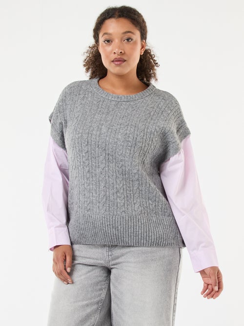 Pull 2-en-1 avec chemise - Kiabi
