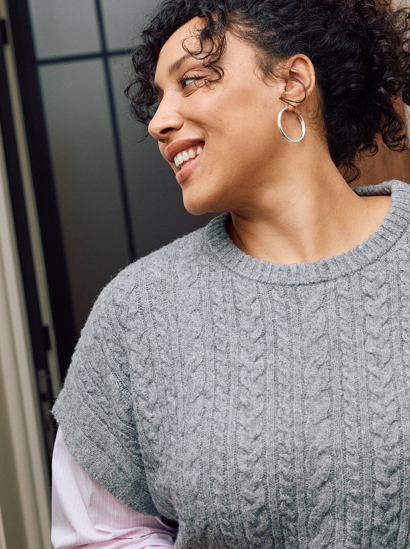 Pull 2-en-1 avec chemise Gris/rose - Kiabi