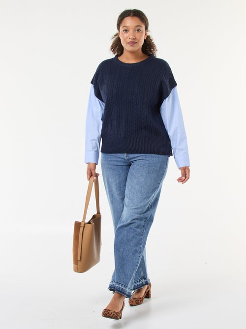 Pull 2-en-1 avec chemise - Kiabi