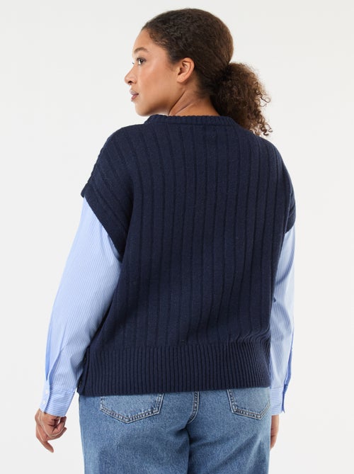Pull 2-en-1 avec chemise - Kiabi