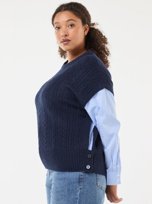 Pull 2-en-1 avec chemise - Kiabi