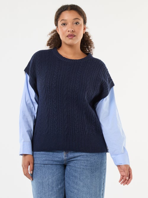 Pull 2-en-1 avec chemise - Kiabi