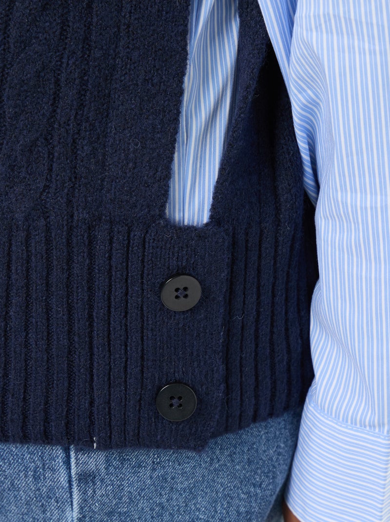 Pull 2-en-1 avec chemise Marine/bleu - Kiabi