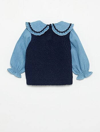 Pull 2 en 1 avec col claudine
