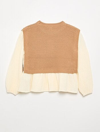 Pull 2 en 1 effet blouse
