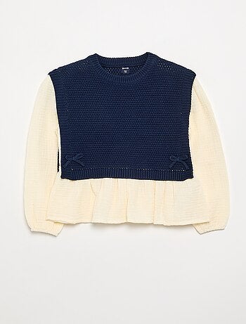 Pull 2 en 1 effet blouse