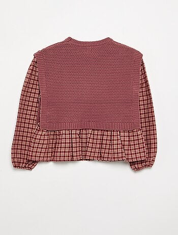 Pull 2 en 1 effet blouse