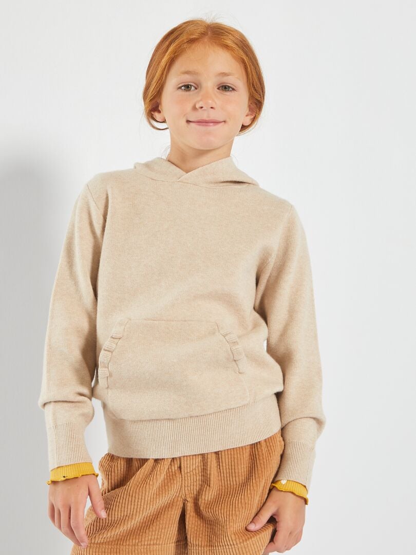 Pull à Capuche Fille Matalan Gris Polyester - Taille 8 Ans, Occasion Très Bon état, Manches Longues