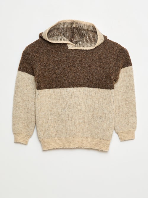 Pull à capuche color bloc - Kiabi