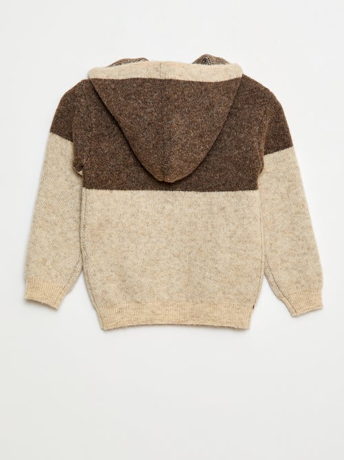 Pull à capuche color bloc - Kiabi