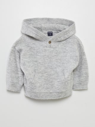 Pull à capuche en laine mélangé