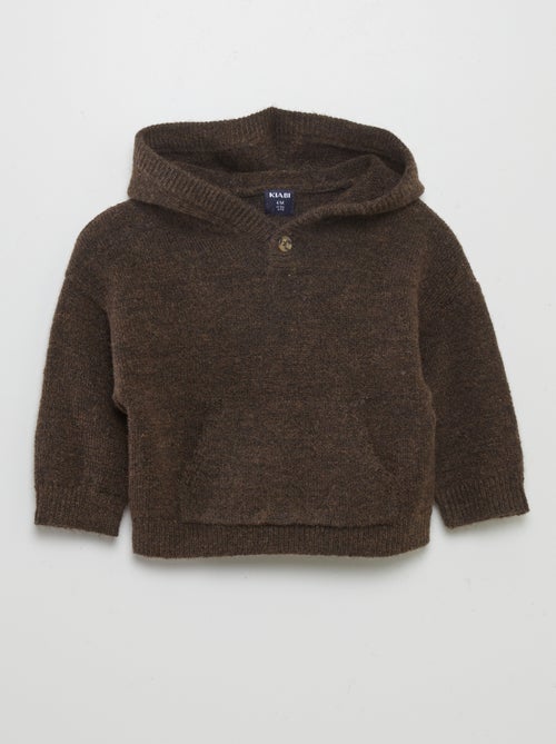 Pull à capuche en laine mélangé - Kiabi