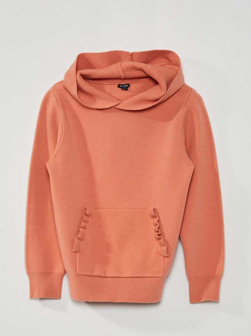 Pull à capuche rose - Kiabi